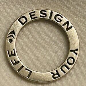 Retired Silpada "Design Your Life" Sterling Silver Mantra Charm Pendant